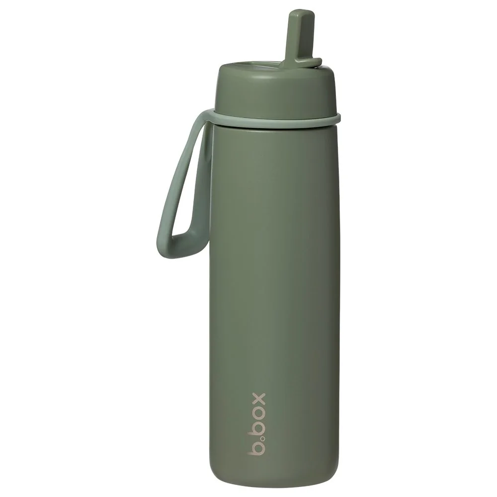 Nerezová termofľaša so slamkou 690 ml olive, nerezová oceľ
