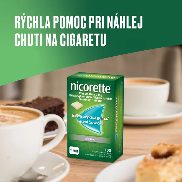 Nicorette® Classic Gum 4 mg 1×105 ks, žuvačky