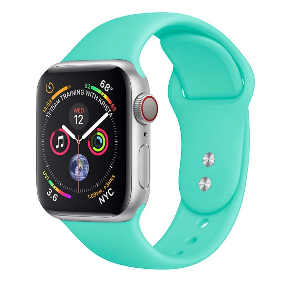 BStrap Soft Silicone remienok na Apple Watch 38/40/41mm Mint Green