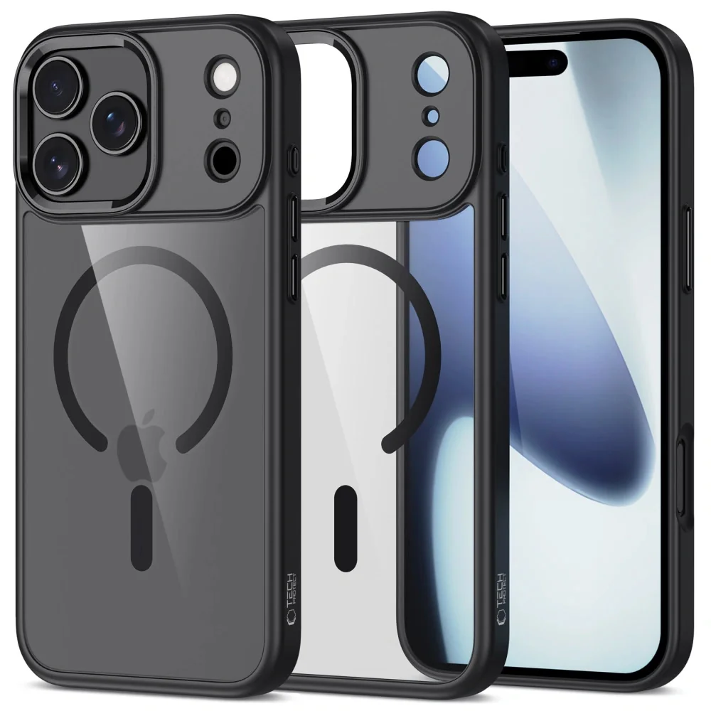 Tech-Protect MagMat MagSafe kryt na iPhone 17 Pro Max, čierny/priesvitný ný