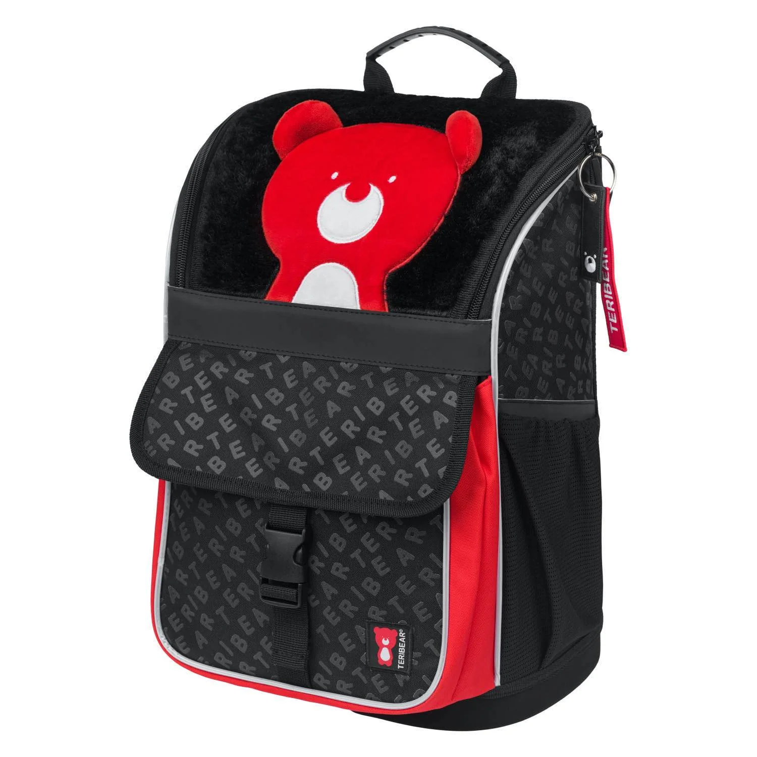 Baagl školská aktovka Zippy TERIBEAR čierno-červená Ergonomická, ľahká
