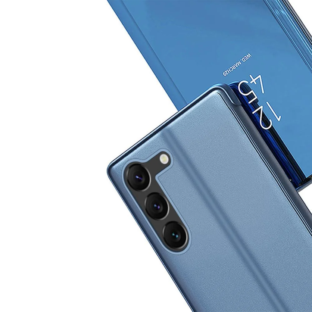 MG Clear View knižkové puzdro na Samsung Galaxy S23, modré flipové puzdro