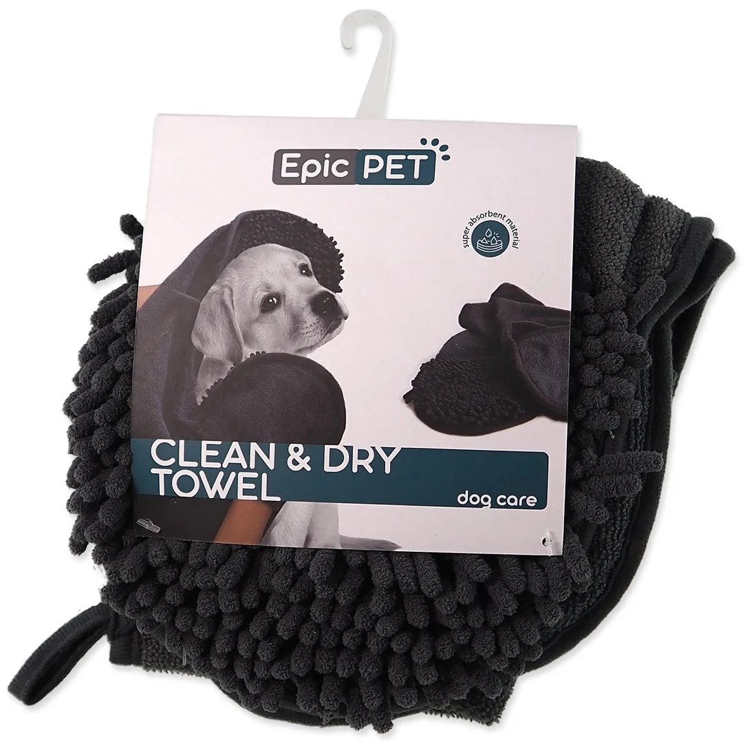 Osuška Epic Pet Clean and dry towel osuška šedá 76x40cm
