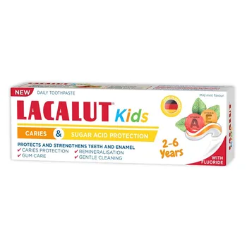 LACALUT Kids zubná pasta 2-6 rokov 1×55 ml, zubná pasta pre deti