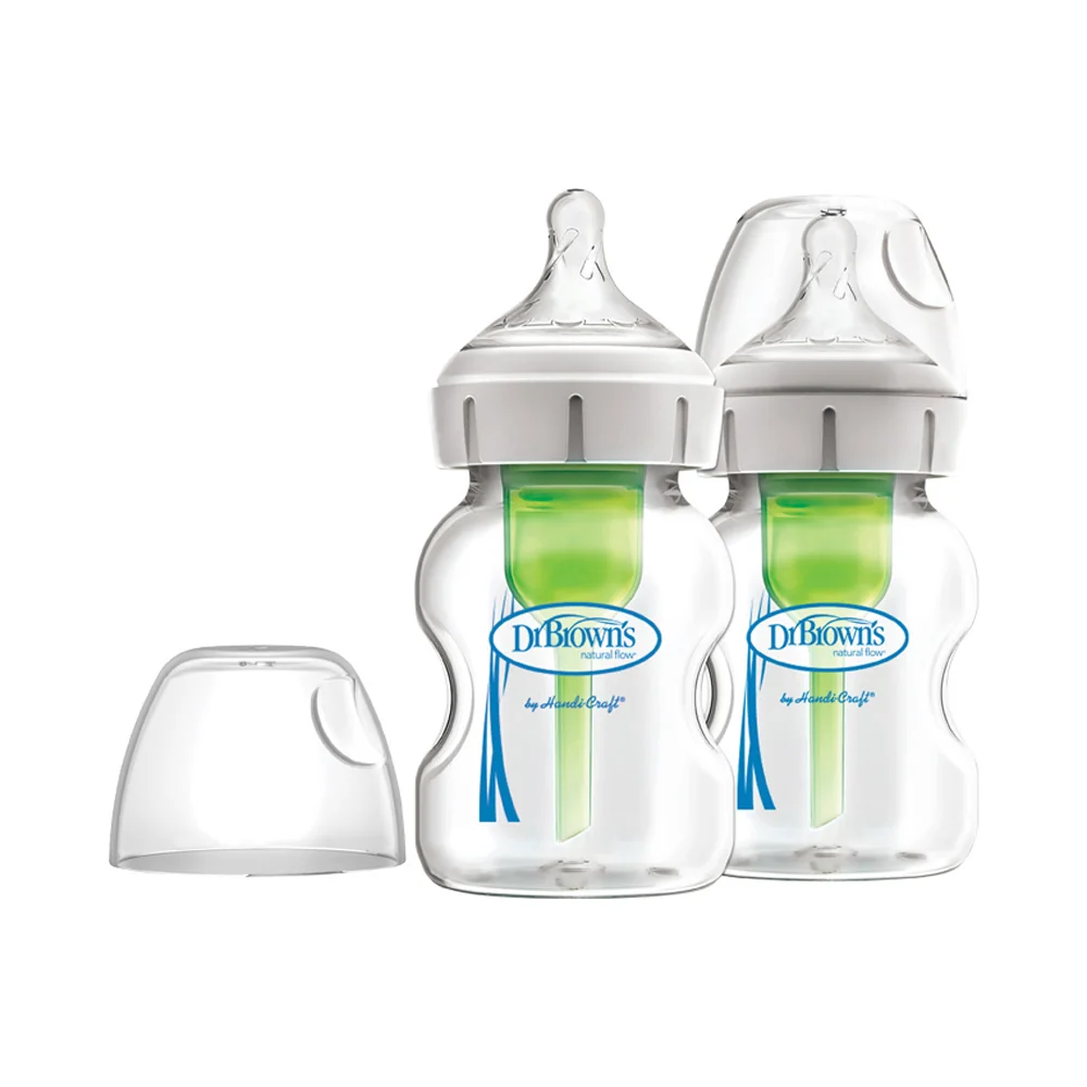 Dojčenská Antikoliková fľaša Options+ SKLENENÁ Wide-Neck  150ml 2 ks (WB52700-P2)