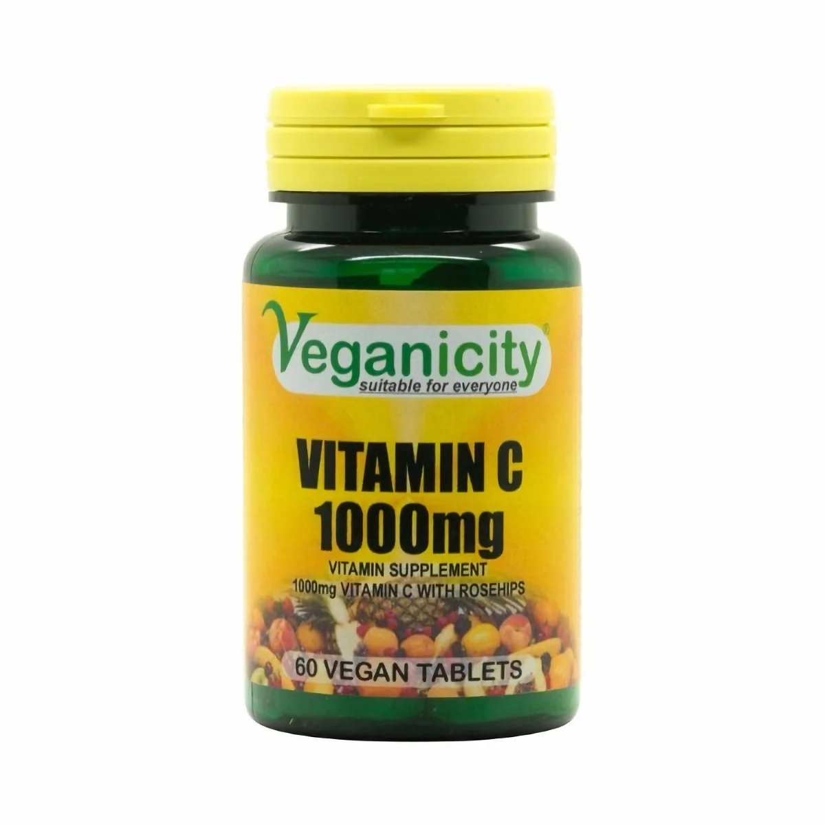 Veganicity Vitamín C 1000mg so šípkami a bioflavonoidmi, 60 vegan tabliet