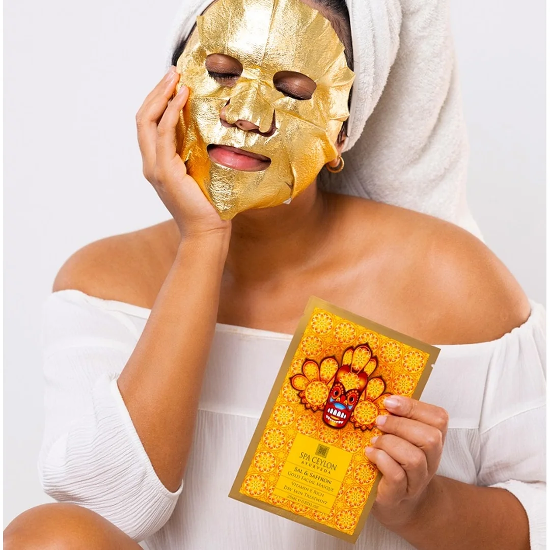 Zlatá pleťová maska Sal & Saffron 25 ml, s vitamínom E