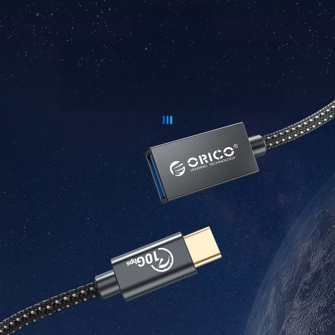 Orico CAF31 OTG adaptér USB-C / USB 3.1 Gen 2 1m, čierny