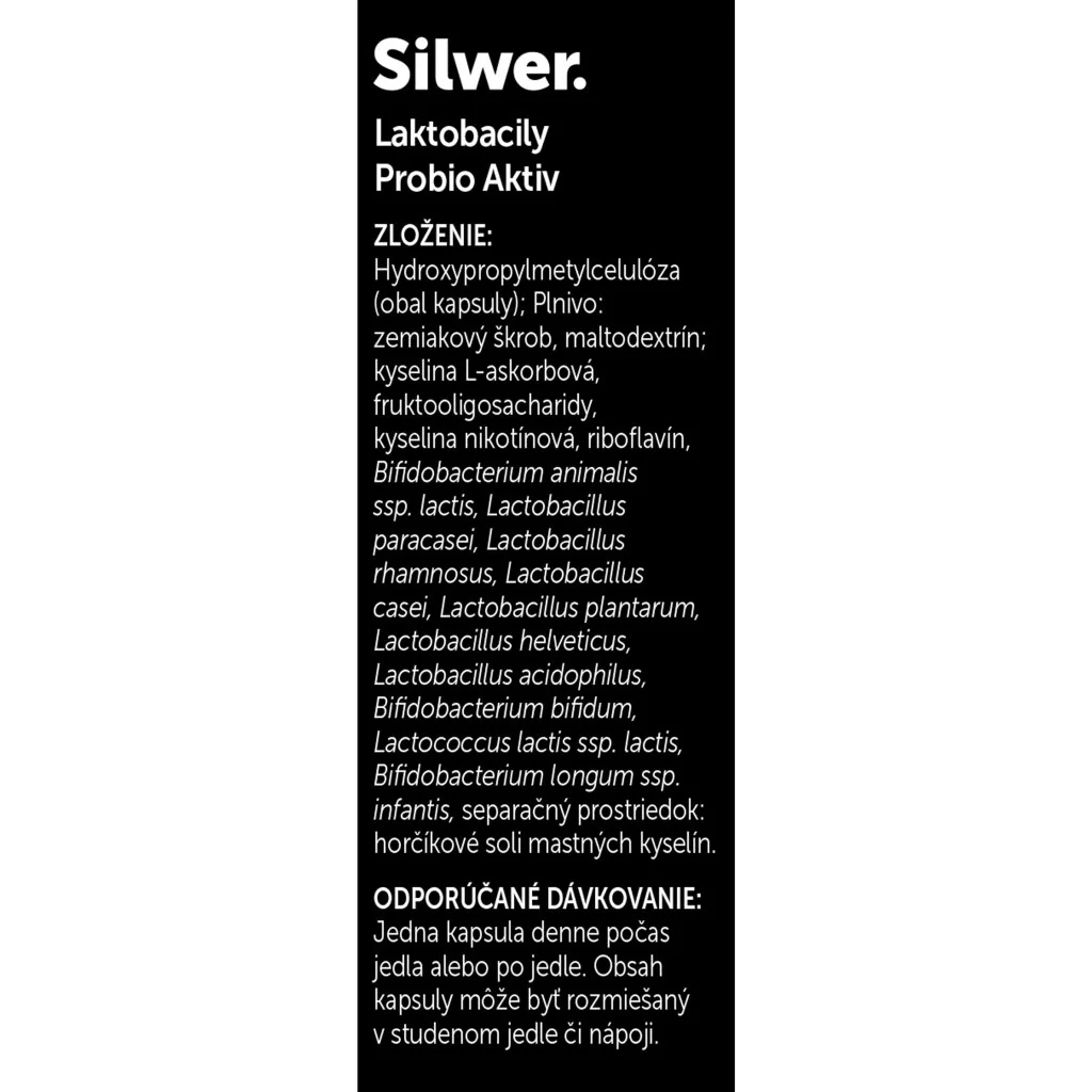 Silwer Laktobacily Probio Aktiv 45 kapsúl. Črevná mikroflóra, imunita.