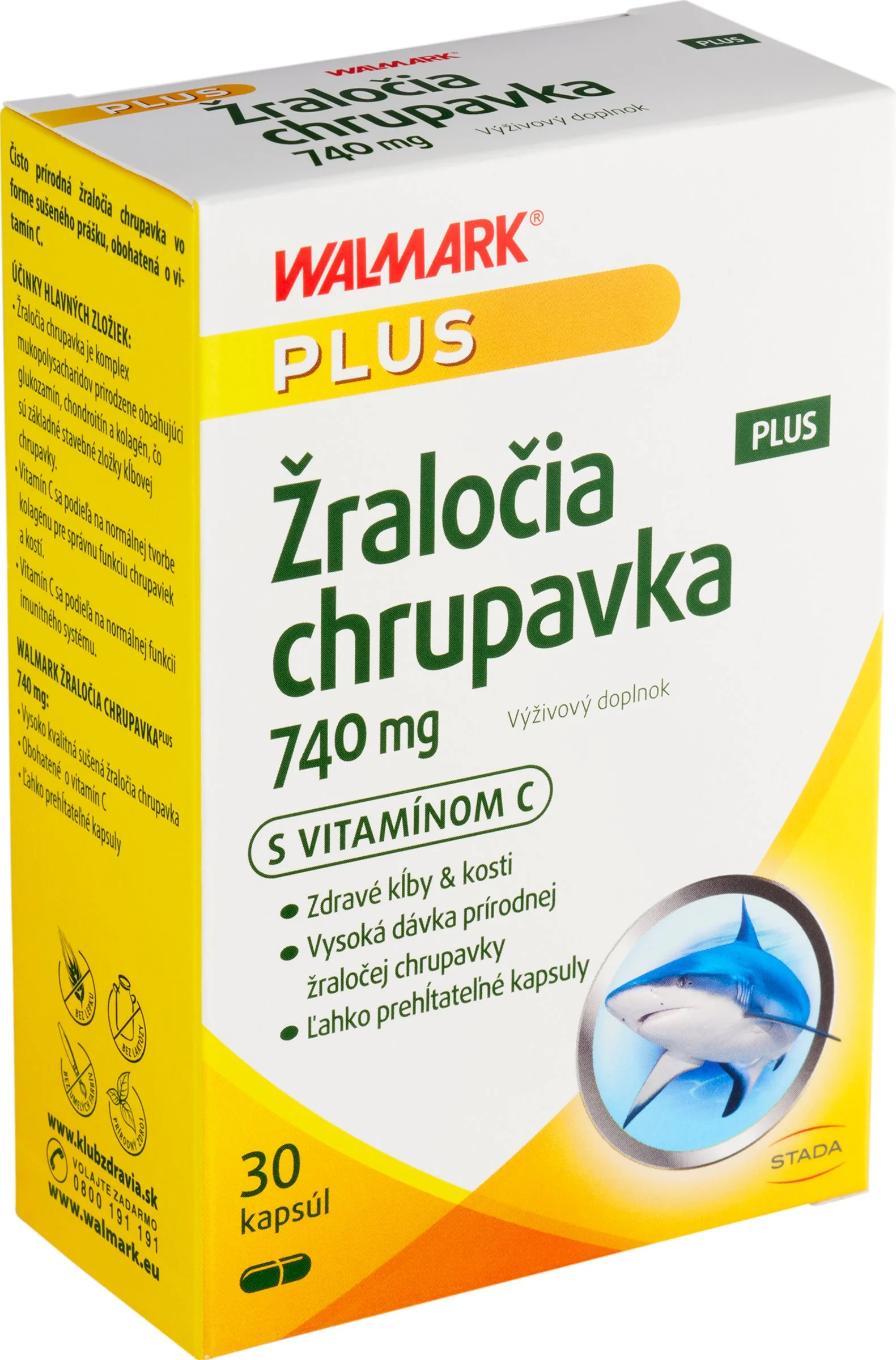 WALMARK Žraločia chrupavka PLUS 740 mg 1×30 cps, výživový doplnok