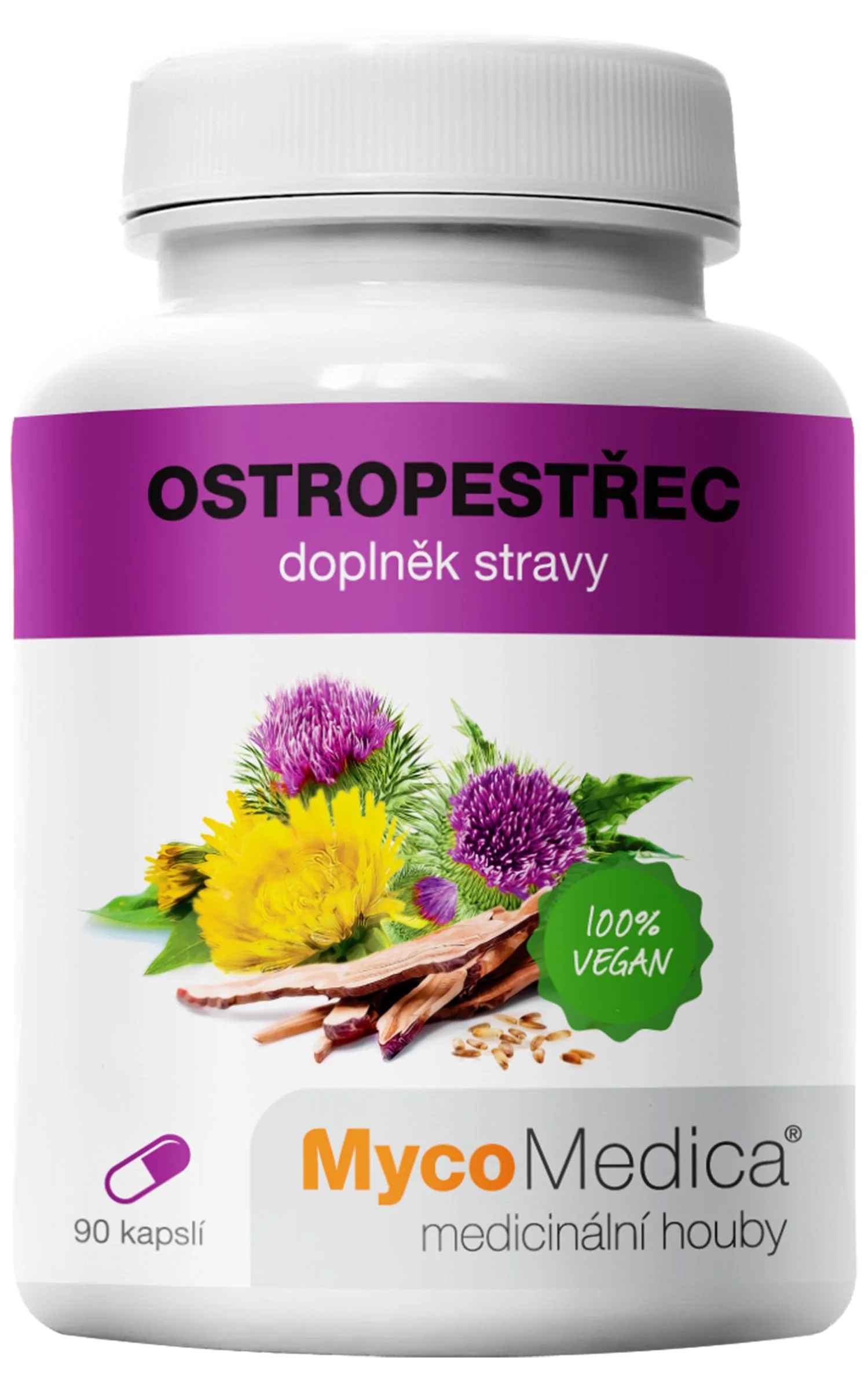 Mycomedica Pestrec Vegan 550mg 90cps 1×90 cps, výživový doplnok