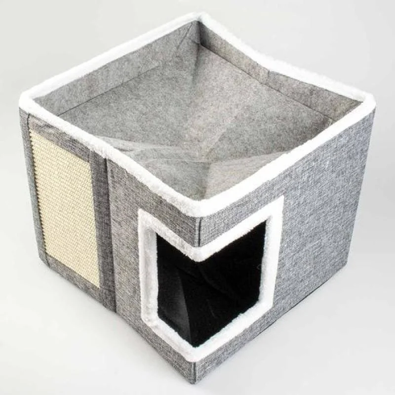 DUVO+ skladací domček na škrabanie pre mačky 39x39x35cm