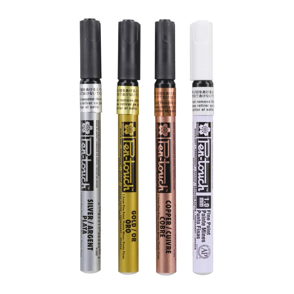 Sakura Pen-Touch Fine Set 4 Gold Silver Copper White-Sakura