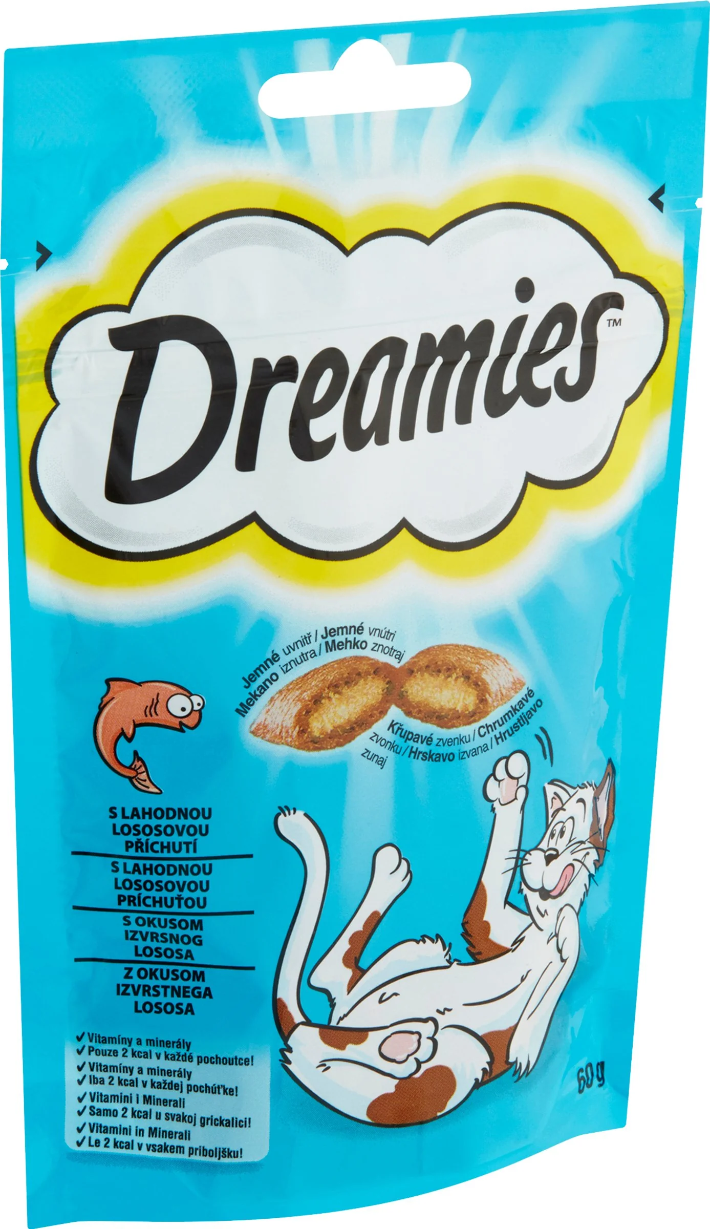 Dreamies Vankúšiky Losos 1×60g, maškrta pre mačky