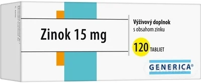 GENERICA Zinok 15 mg 1×120 tbl, výživový doplnok
