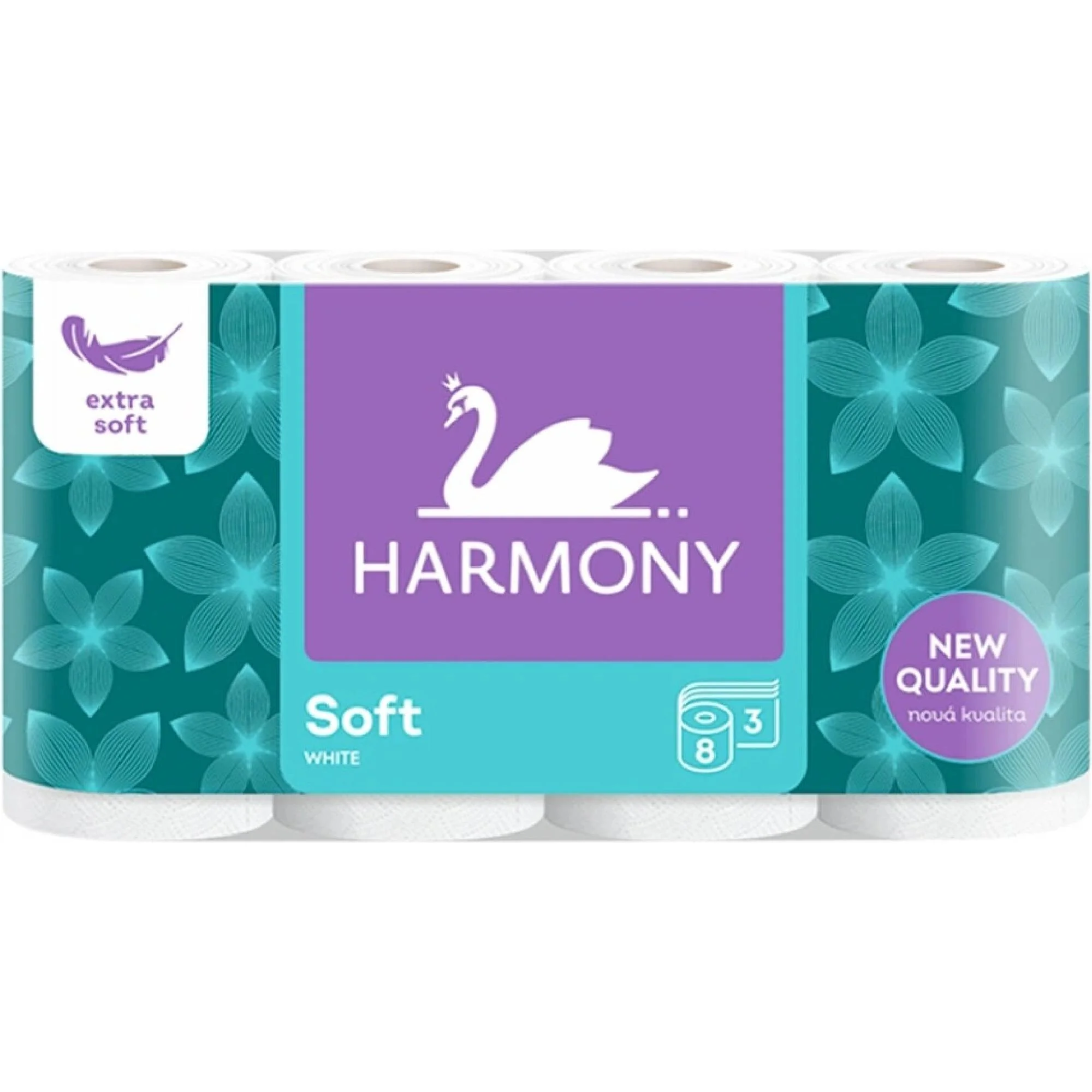 Toaletný papier 3-vrstvový Harmony Extra Soft biely 1×8 ks