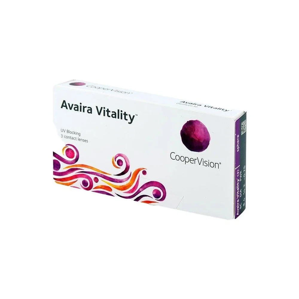 Mesačné Avaira Vitality (3 šošovky) Dioptrie: 8, Zakrivenie: 8.4