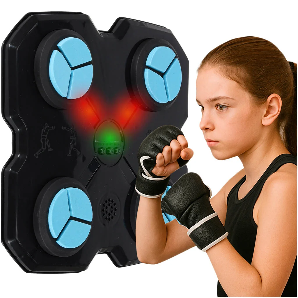 Boxerský tréningový terč na stenu LED, hudba, USB – rukavice