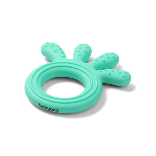 BABYONO Hryzačka silikónová Octopus mint 1×1 ks