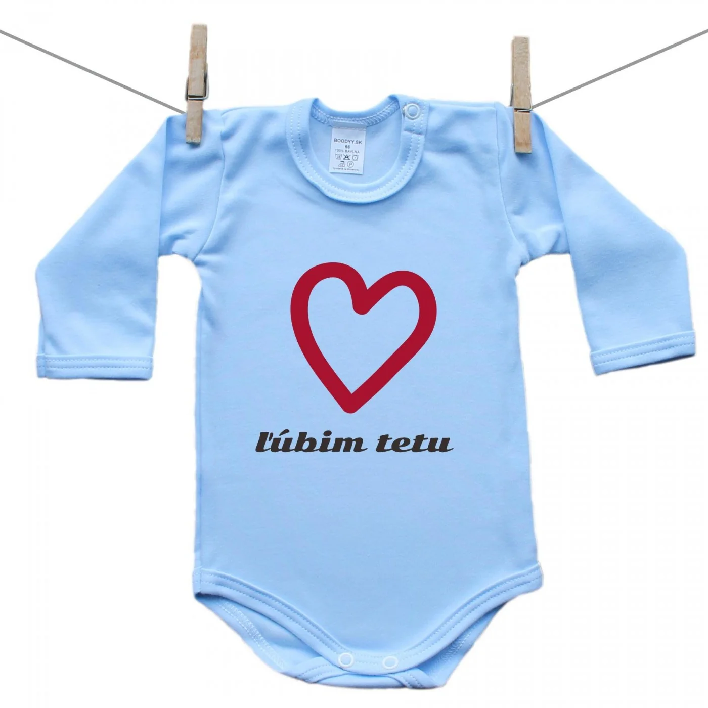 Boodyy Body s dlhým rukávom (modré) Ľúbim tetu Veľkosť: 74