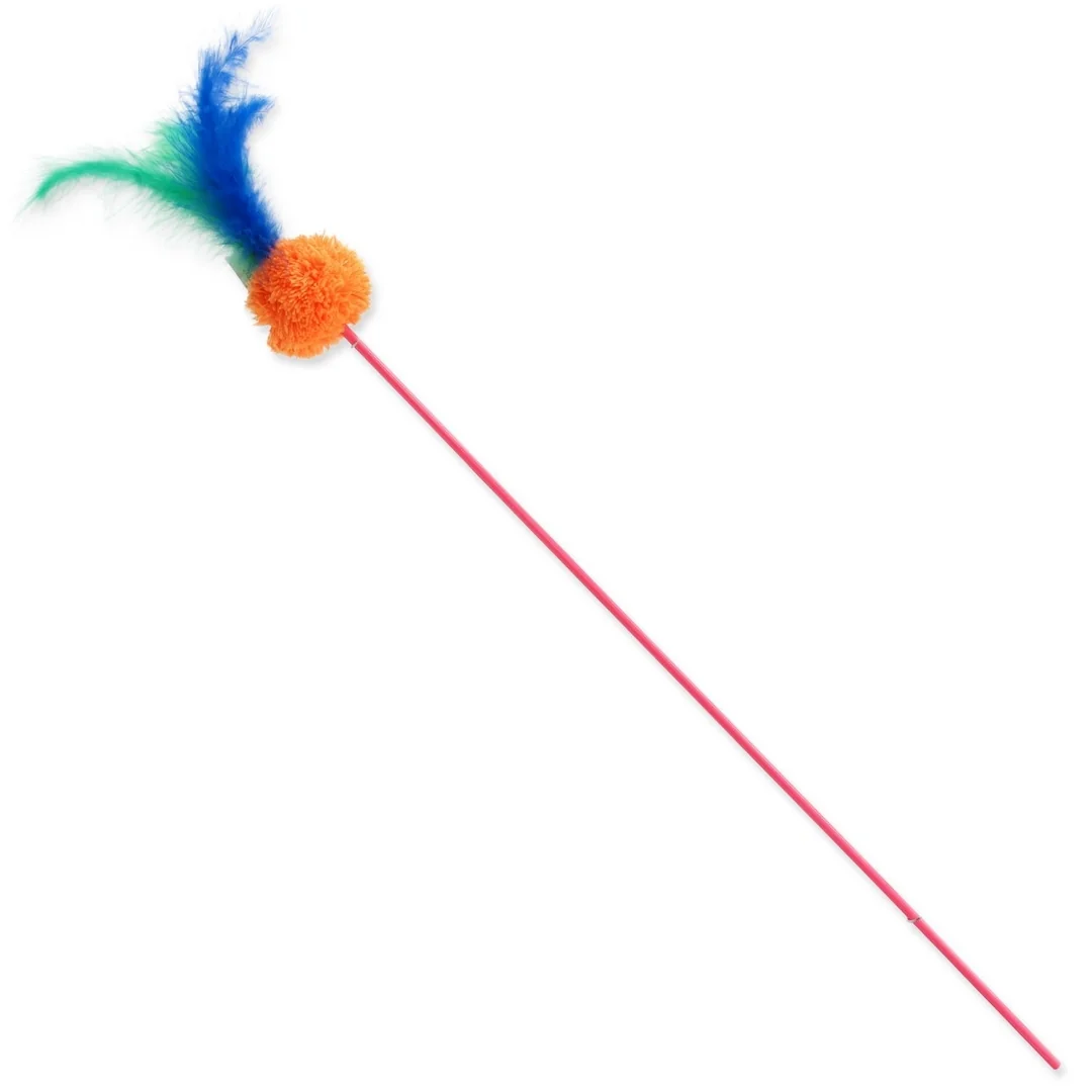 Hračka Magic Cat palička loptička plyš s pierkami 18cm+46cm 24ks
