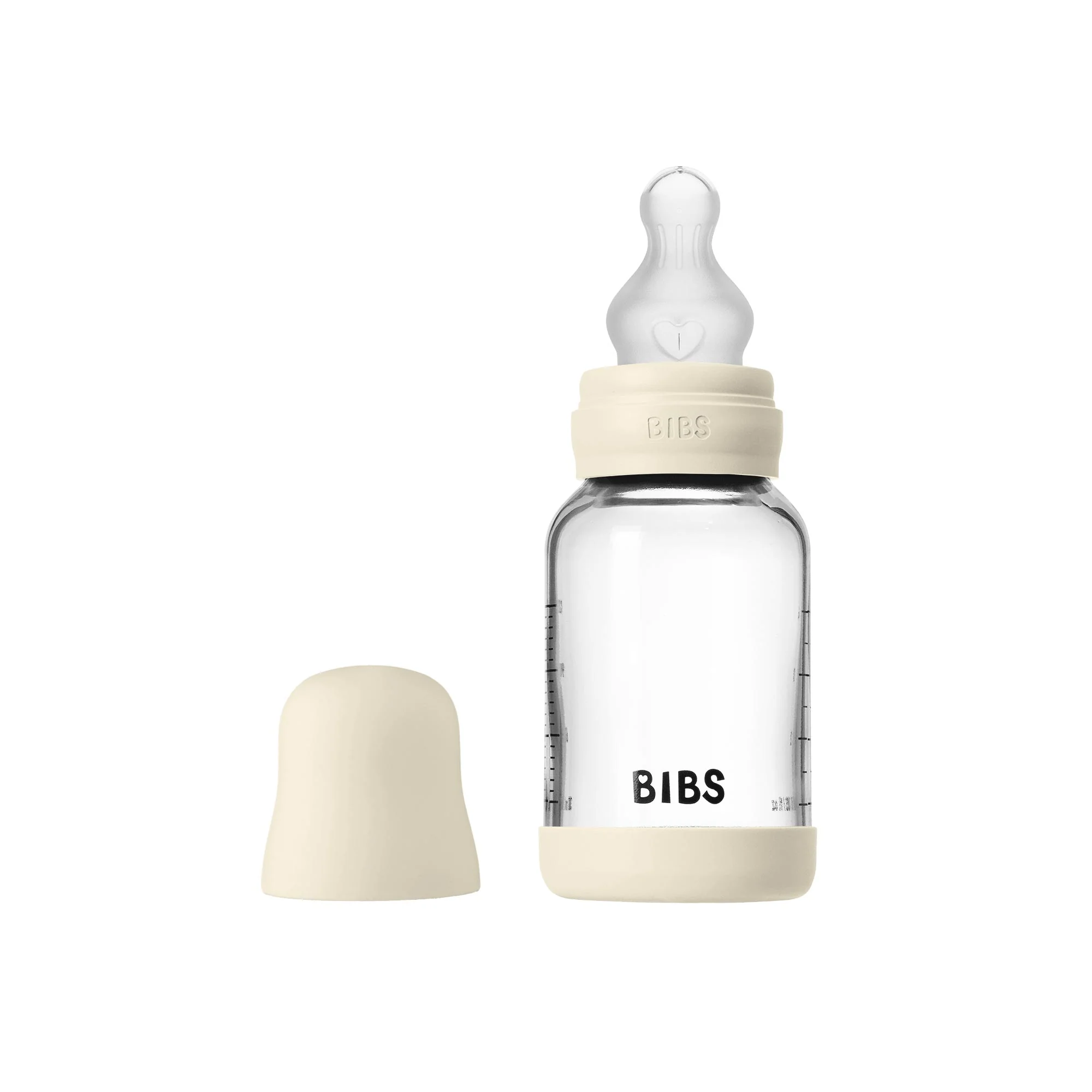 BIBS antikoliková sklenená fľaša so silikónovým cumlíkom 120ml - Baby Blue