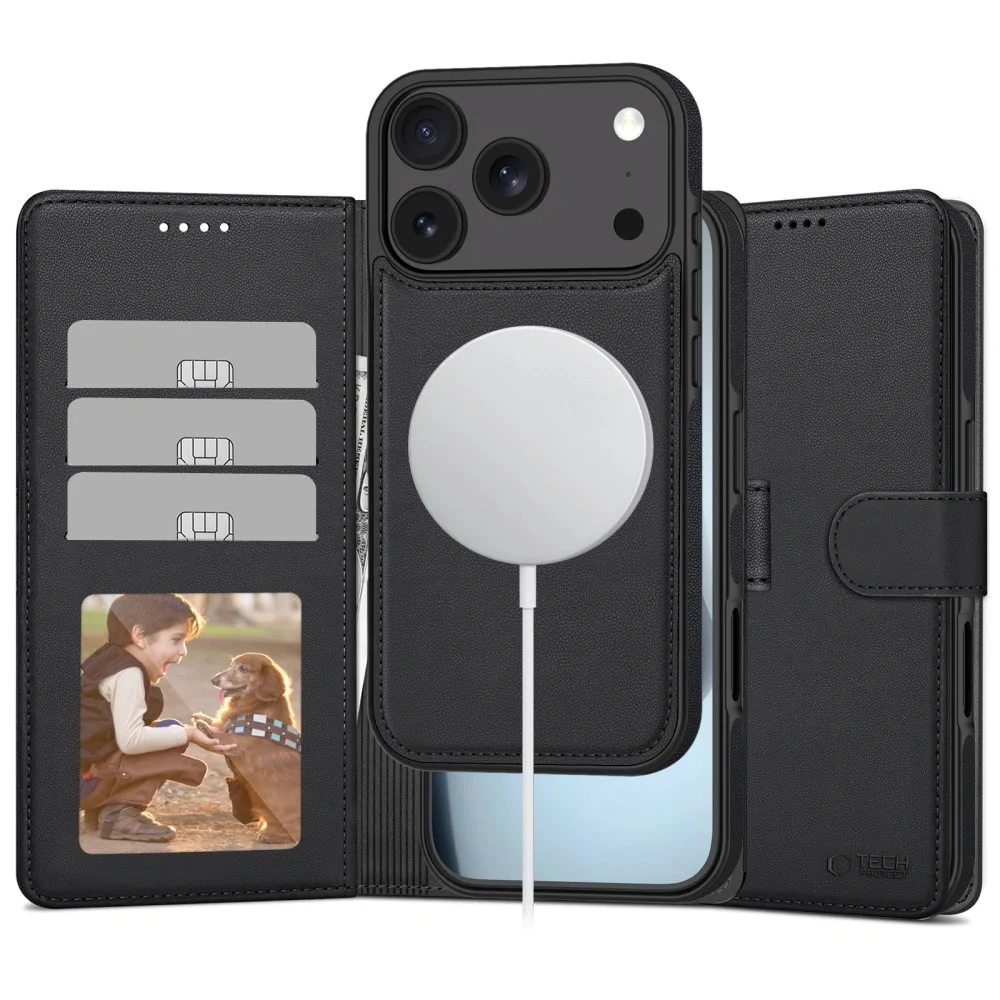 Tech-Protect Wallet MagSafe knižkové puzdro na iPhone 17 Pro Max, čierne ne