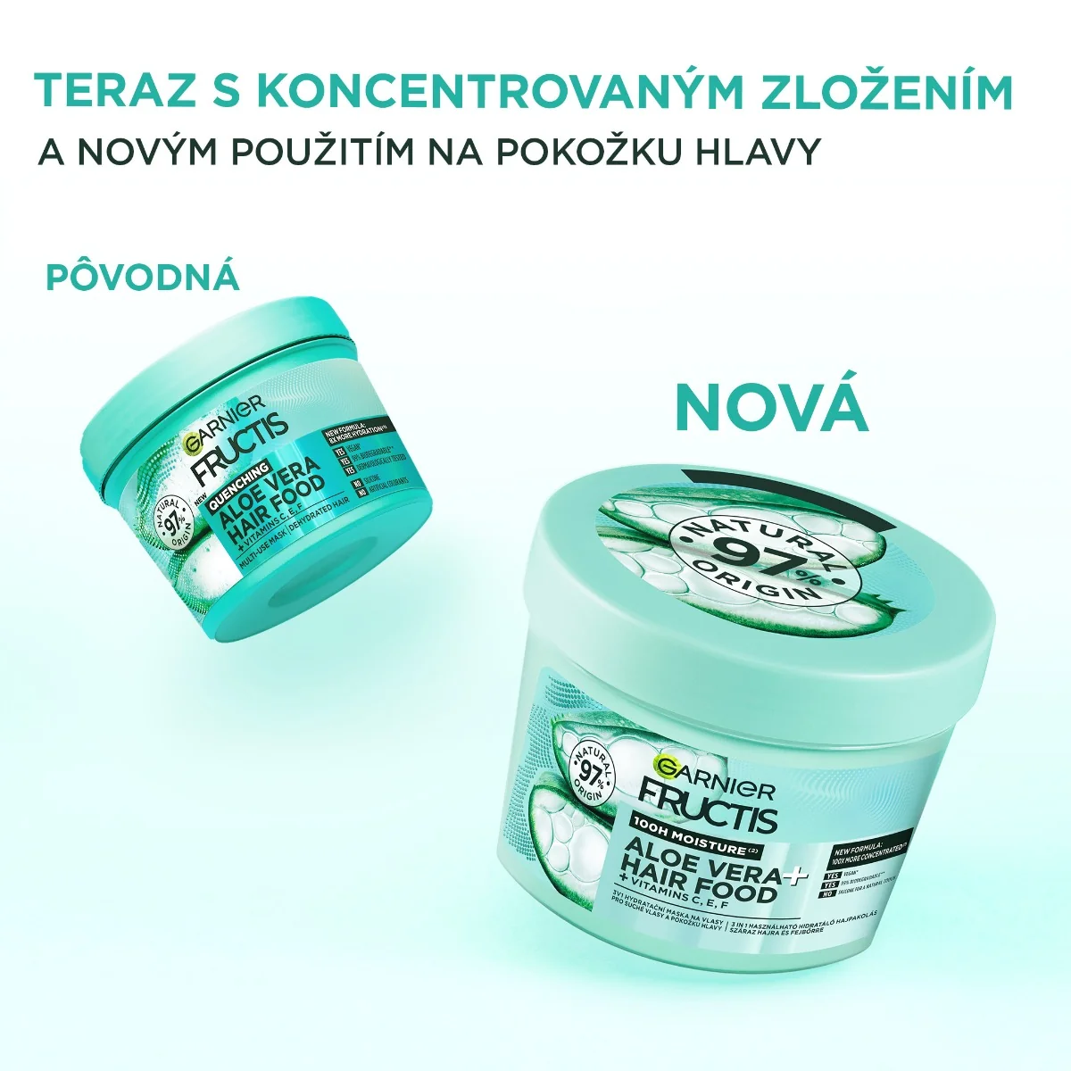 Garnier Fructis Hair Food Hydratačná Aloe Vera maska na normálne až suché vlasy, 400 ml 1×400 ml, maska na vlasy
