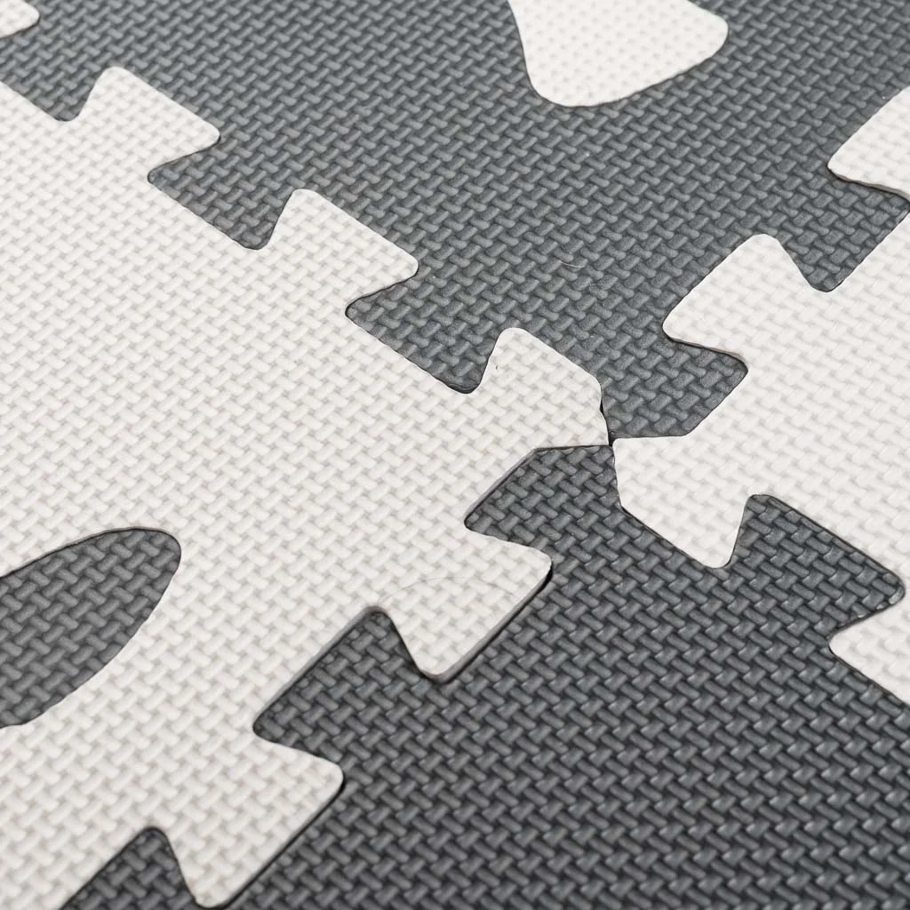 Penová podložka – zvieratká, sivá 85×85 cm, 9 dielov