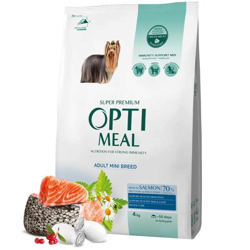 OPTIMEAL™ Superpremium. Pre dospelých psov malých plemien s vysokým obsahom lososa 4kg (9992)