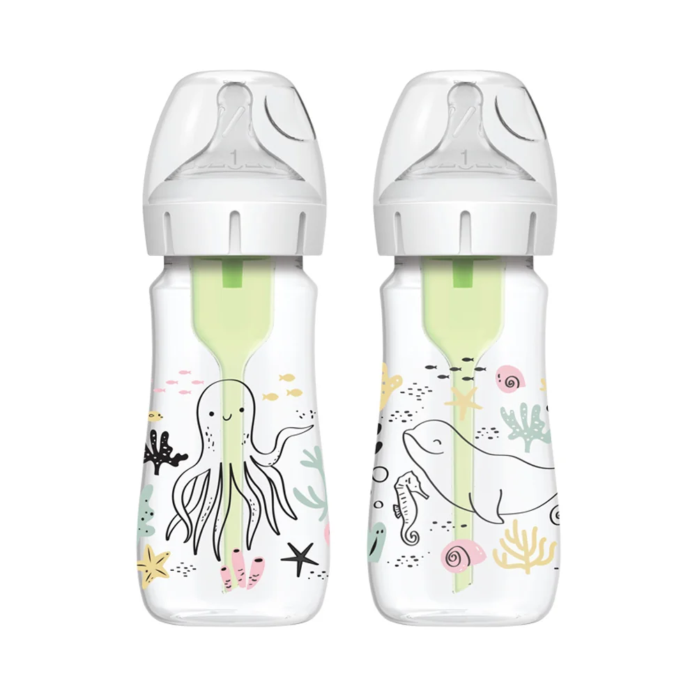 Dojčenská Antikoliková fľaša Oceán Options+ Wide-Neck 270ml 2 ks (WB92028)