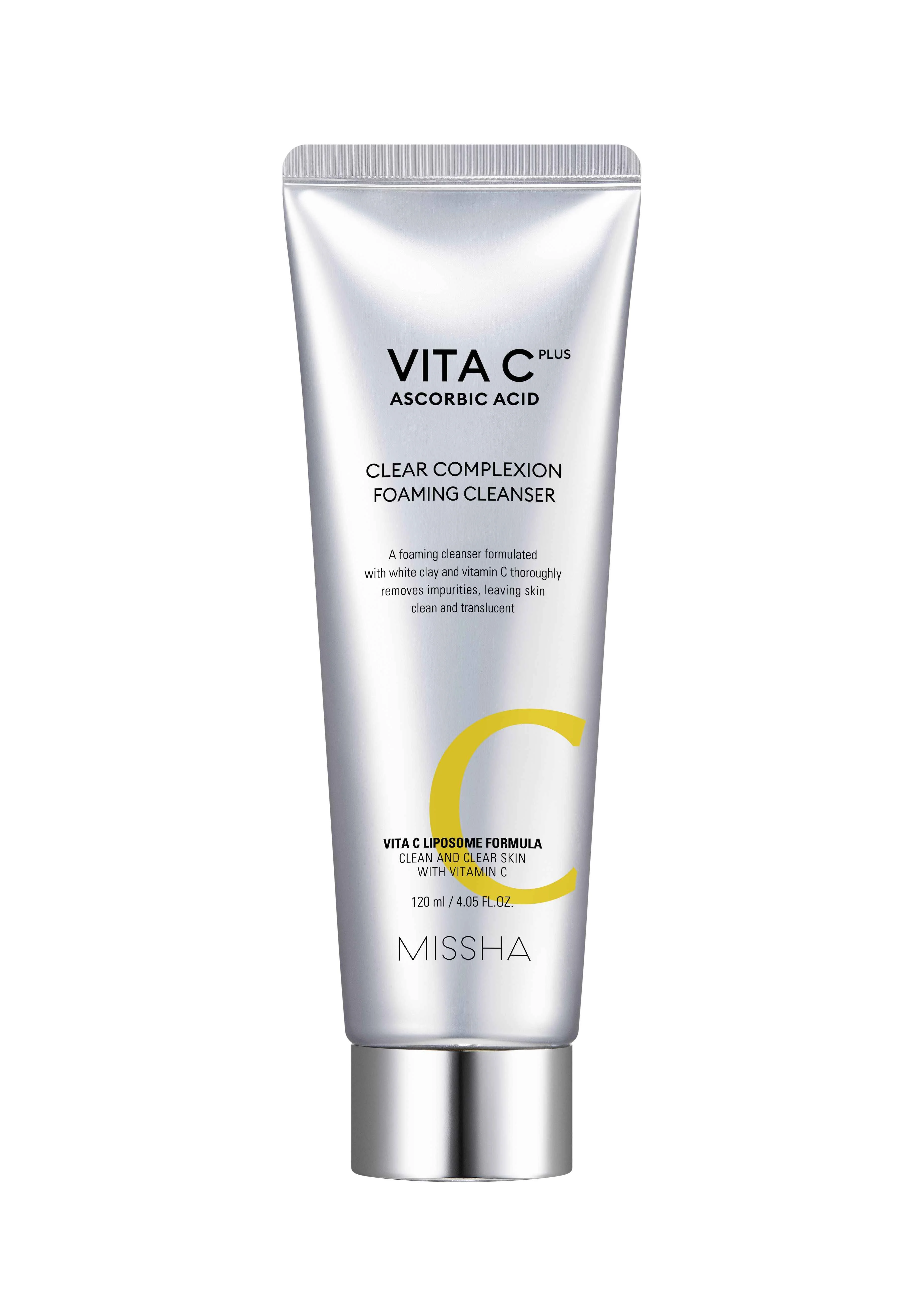 Missha Vita C Plus Clear Complexion Foaming Cleanser 120 ml 1×120 ml, čistiaca pena s bielym ílom