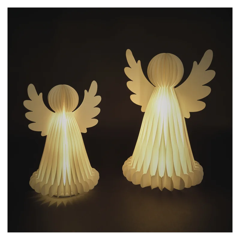 20LED Papierový anjel so stojanom, vnútorné 2 ks
