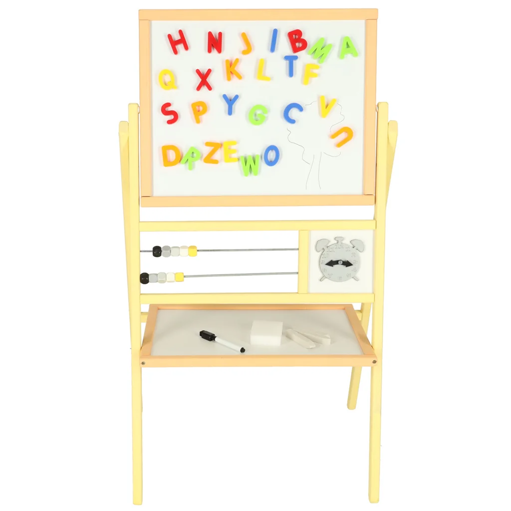 Drevená tabuľa 2v1 s počítadlom a hodinami – 30 × 56 × 90 cm