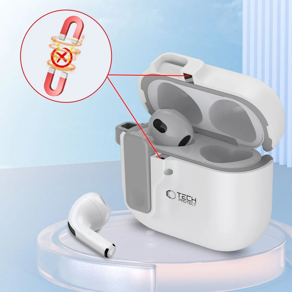 Tech-Protect Slim Hook puzdro na Apple AirPods 4, biele