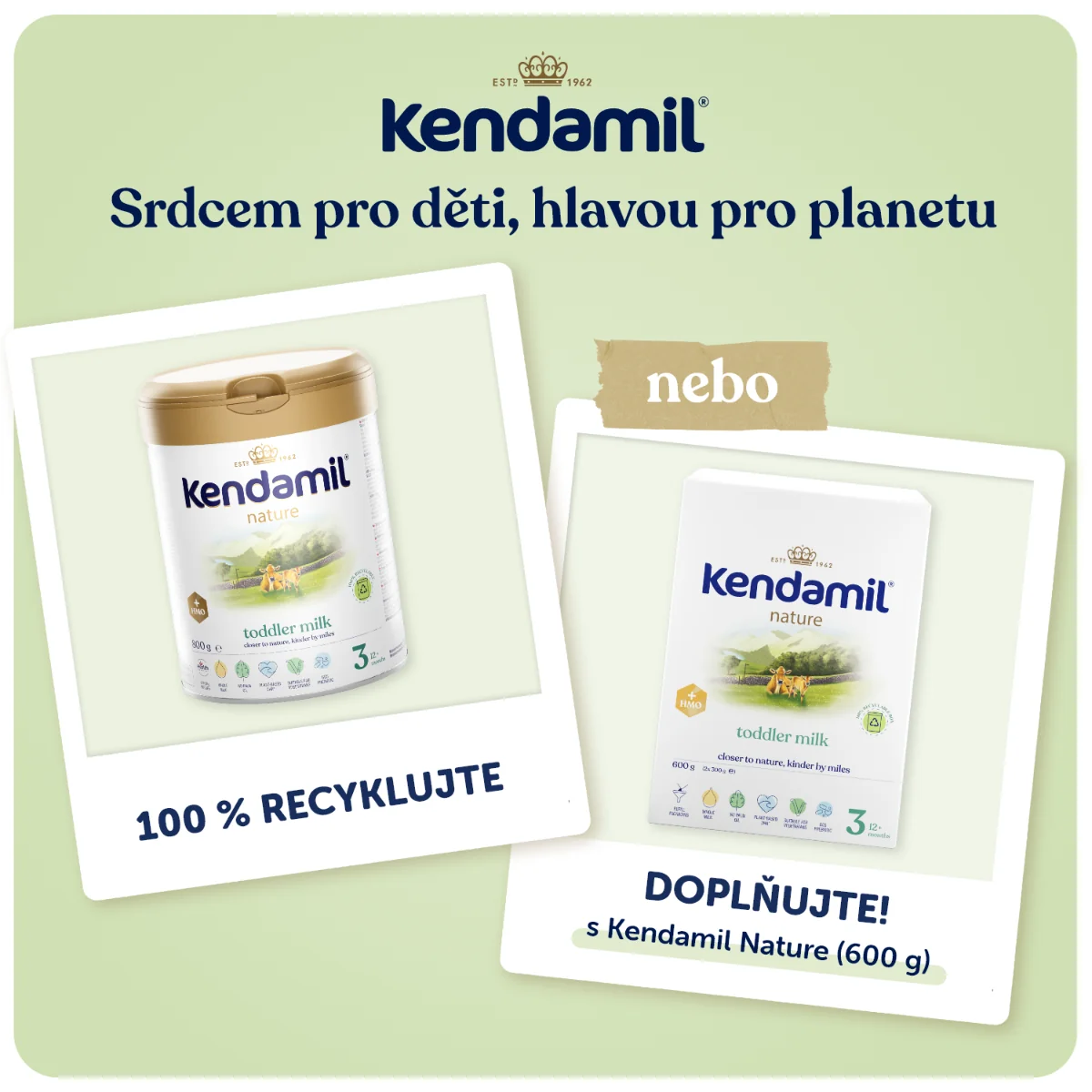 Kendamil Nature 3 HMO+ (800 g) 1×800 g, detská výživa
