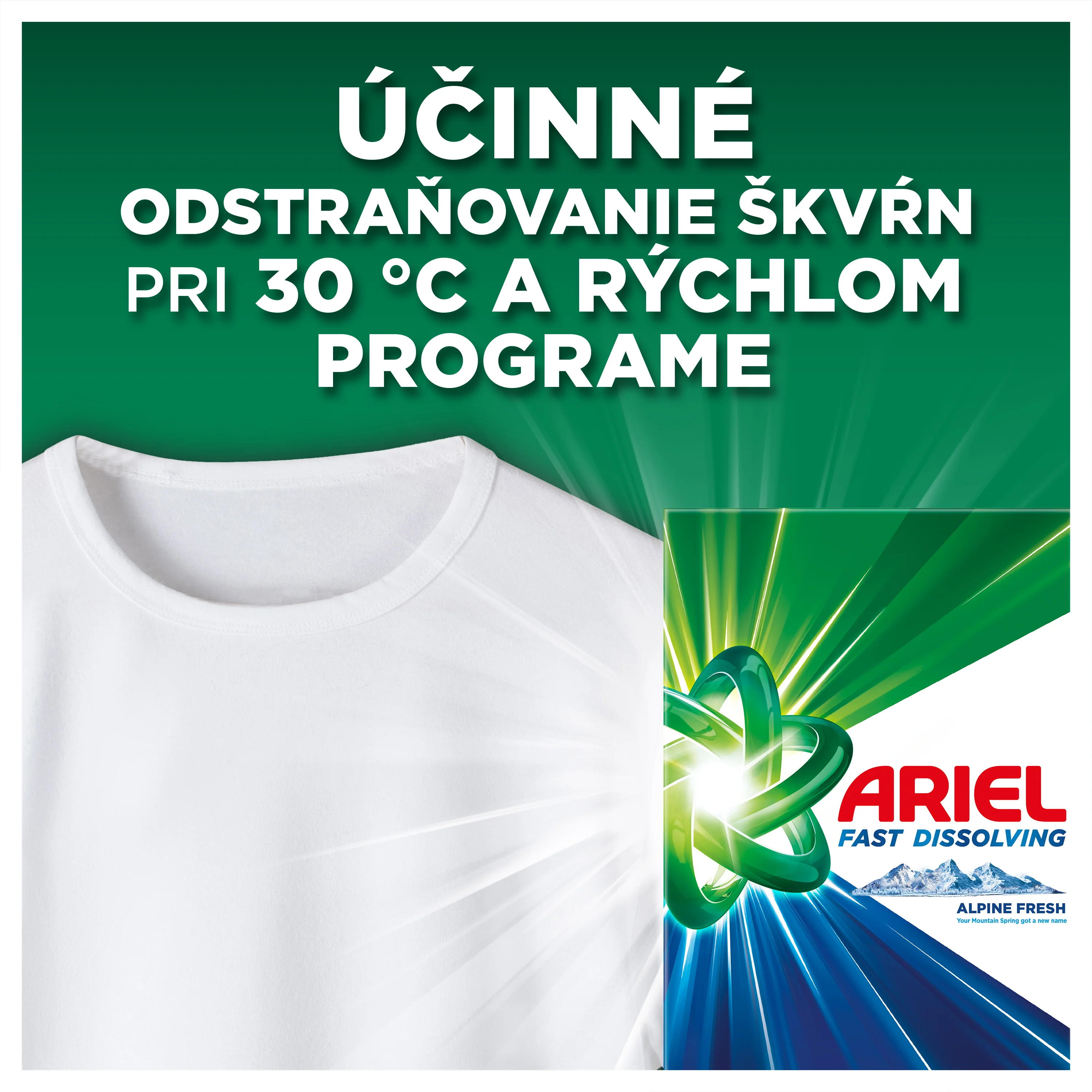 Ariel Alpine Fresh prášok na pranie, 50 praní 2750 g