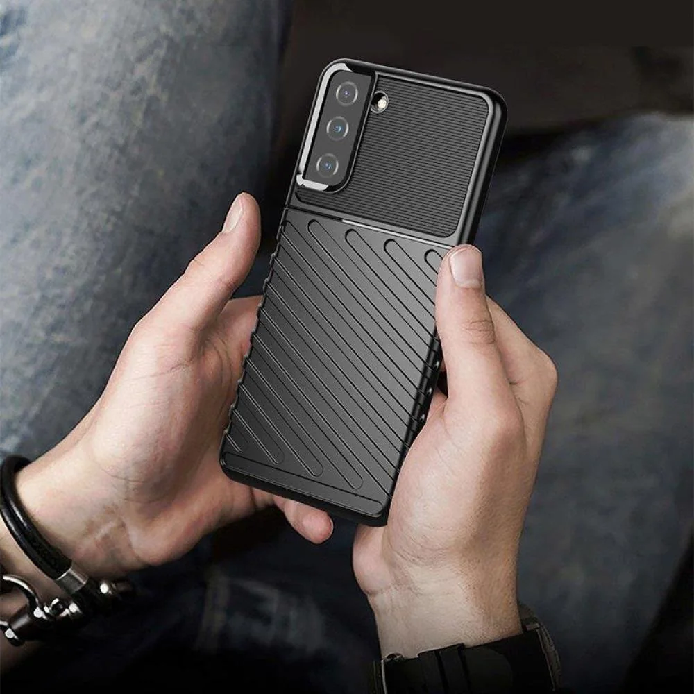 MG Thunder silikónový kryt na Samsung Galaxy S22 Plus, čierny