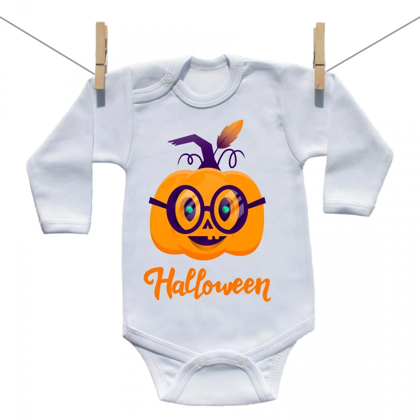 Boodyy Body s dlhým rukávom Halloween tekvica Veľkosť: 86