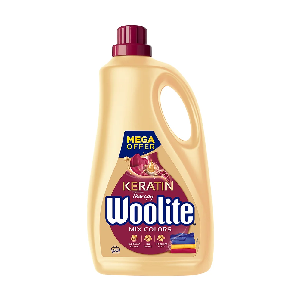 Woolite Keratin Therapy na farebné prádlo – tekutý prací prípravok s keratínom / 60 pracích dávok 3600 ml