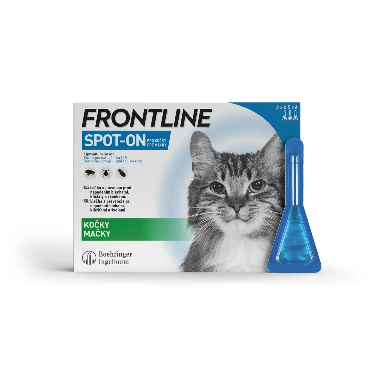 FRONTLINE spot-on roztok pre mačky 3x0,5 ml