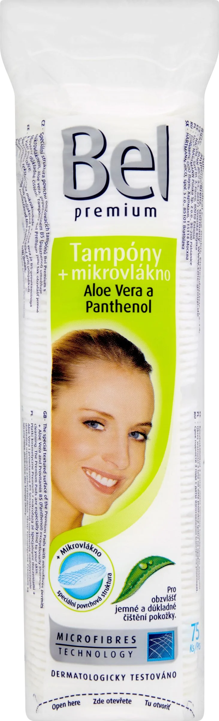 Hartmann Bel Premium odličovacie tampóny 1×75 ks, okrúhle (Aloe Vera a Panthenol)
