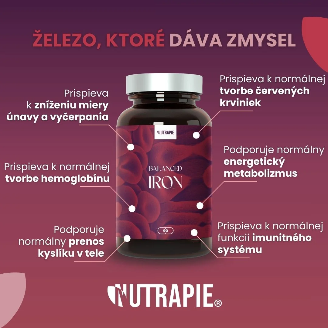 Nutrapie Balanced Iron 1×90 kapsúl, výživový doplnok s chelátovým železom