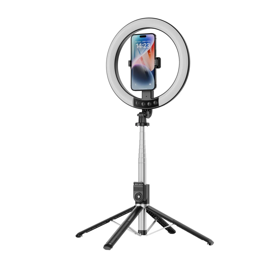 Blavec Aura P55 Selfie kruhové LED svetlo + statív 2.3m, čierne
