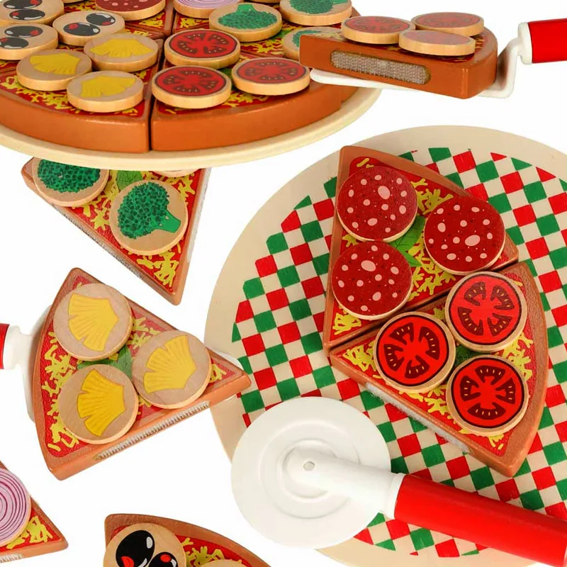 Hračka PIZZA drevená TQ-1918 ružová