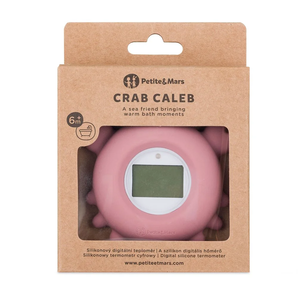 Teplomer silikónový digitálny do vody Crab Caleb Dusty Rose 0m+
