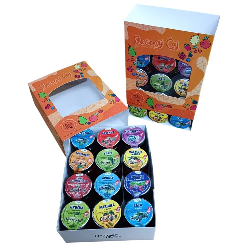 Pečený čaj 60ml – 12ks darčekové balenie oranžové 12 x 60ml mix príchutí