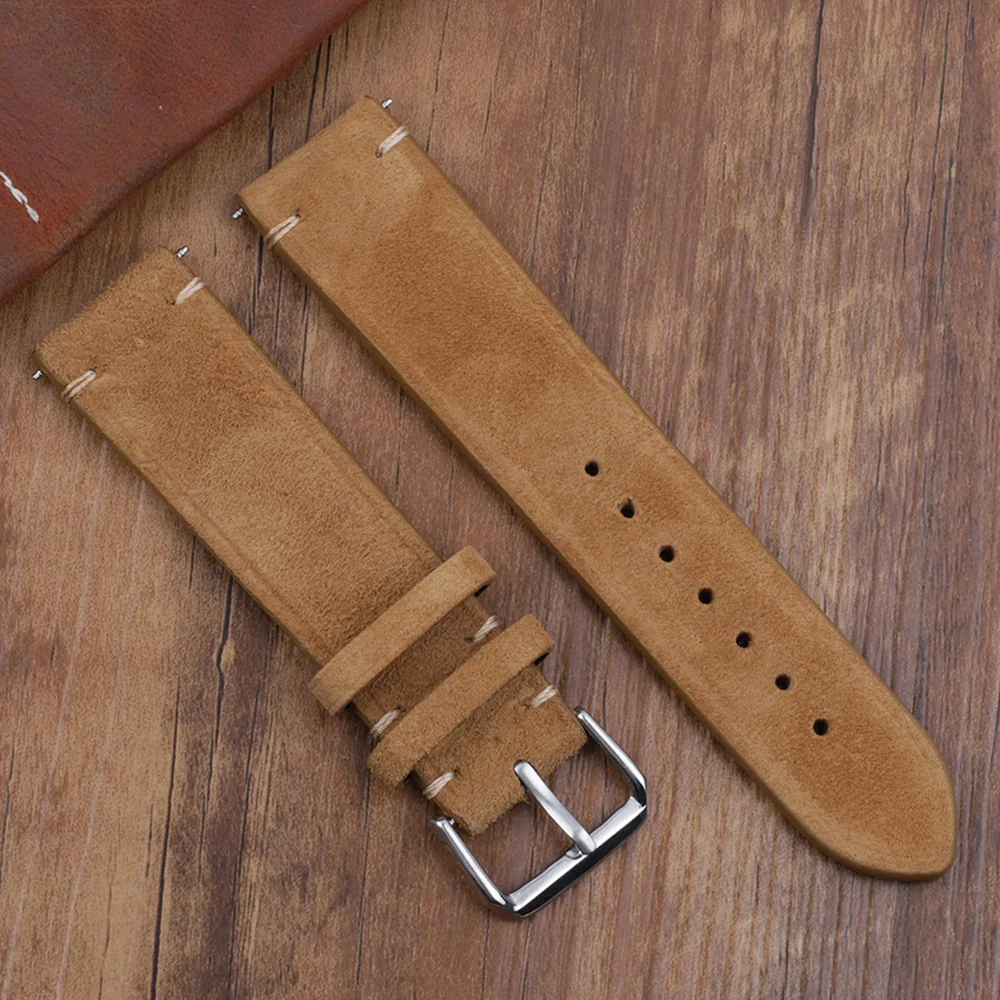 BStrap Suede Leather remienok na Samsung Galaxy Watch 3 41mm brown