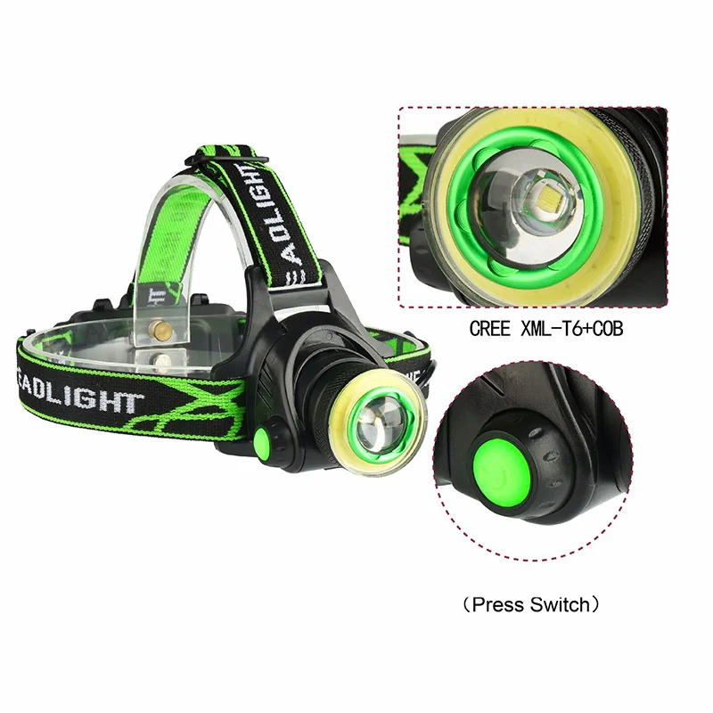 MG LC2 LED čelovka, čierna/zelená