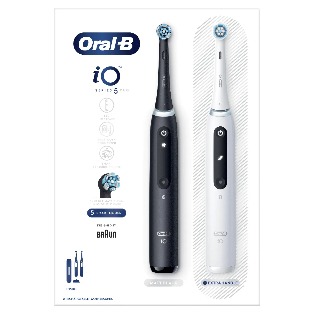 Oral B iO Series 5 Duo Black&White Elektrická zubná kefka 1×1 ks, elektrická zubná kefka